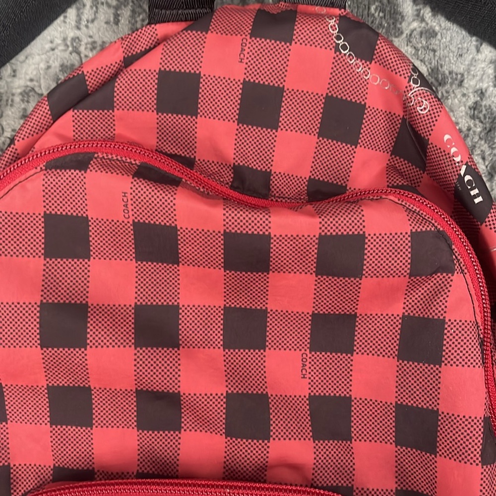 Packable Backpack With Gingham Print Coach - image 2